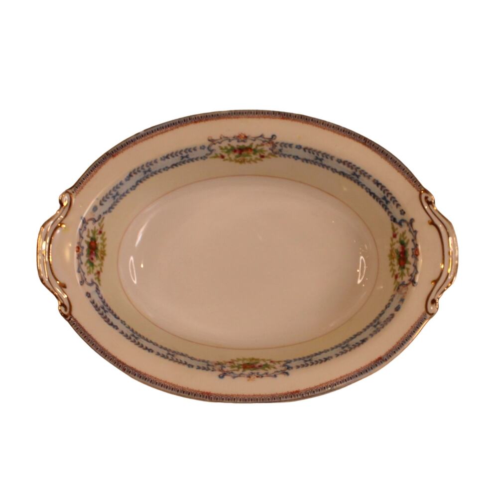 Vintage Aiyo China, Occupied Japan, Rose and Gold Accent 10" Serving Bowl